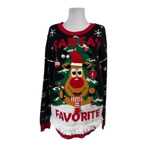 No Boundaries Women's XXL 20 Pullover Christmas Sweater Reindeer Santas Helper